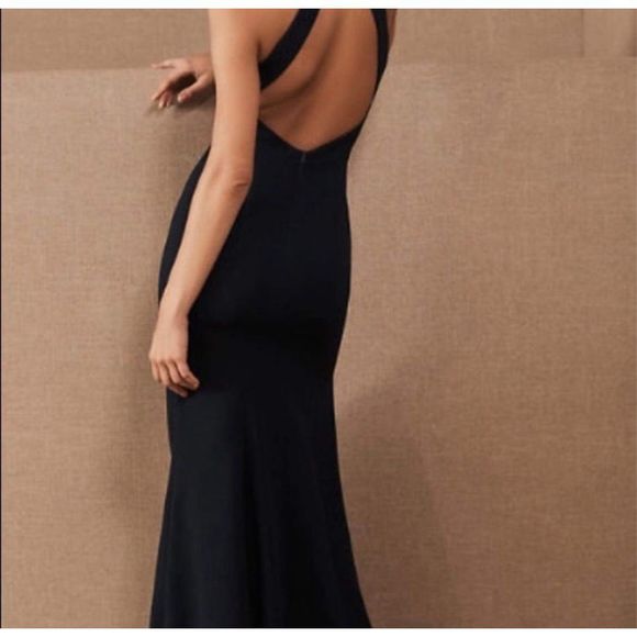 New Anthropologie x BHLDN Serephina Crepe  black Maxi Dress Size 10 - Picture 7 of 11